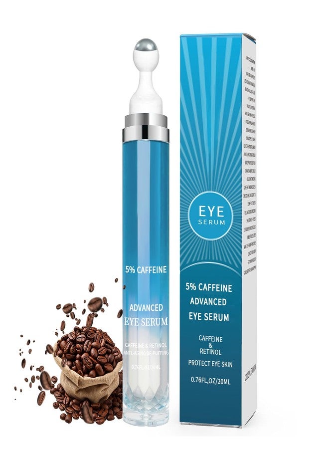 mopayzer 5% Caffeine Eye Cream Anti Aging, Cream For Puffiness & Bags Under Eyes, 1 PCS Caffeine Eye Serum With Under Roller For Wrinkles, Fine Lines & Dark Circles, Natural Eyes Daily Care - Image 1